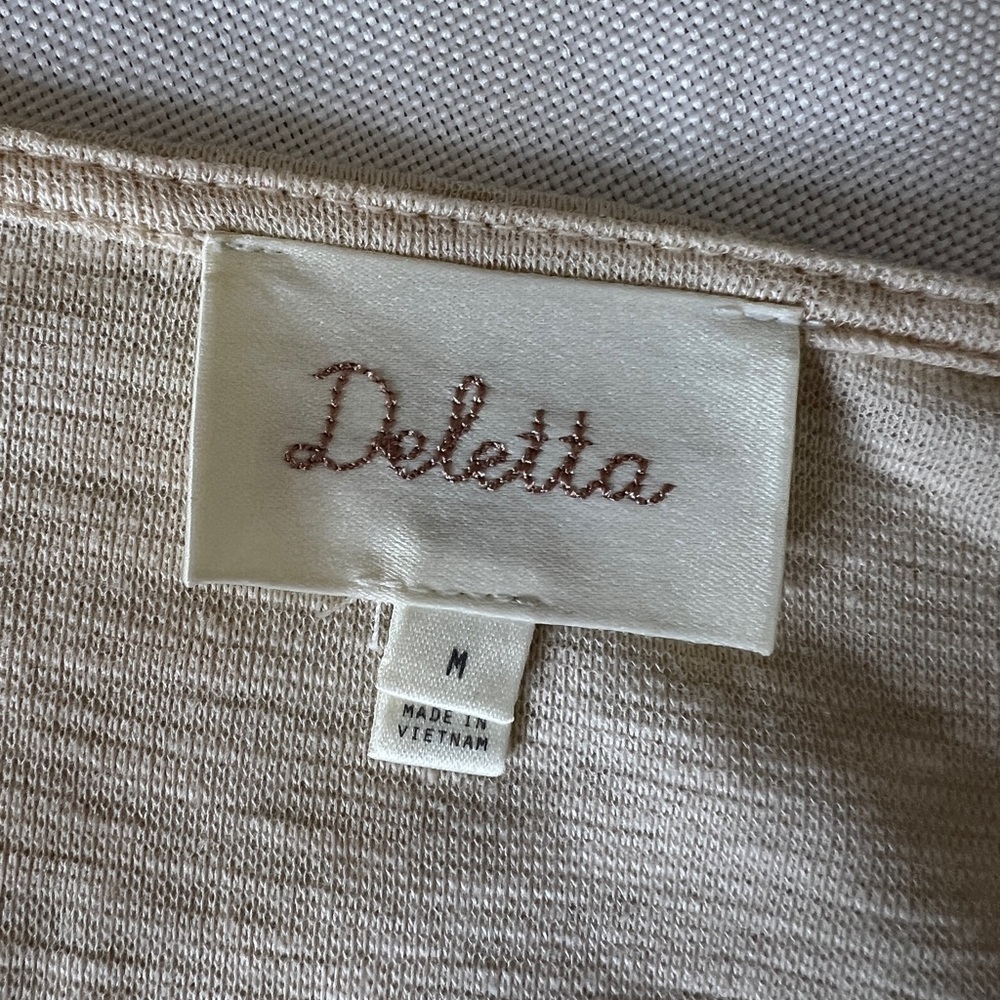 Deletta Cream Textured Long Sleeve Boho Blouse - Picture 3 of 7